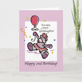 Goddochter 2nd Birthday Beer Balloon Kaart