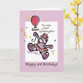 Goddochter 3rd Birthday Beer Balloon Kaart (Gele Bloem)