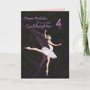 Goddochter 4, een ballerina verjaardagskaart kaart