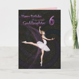 Goddochter 6, een ballerina-verjaardagskaart kaart