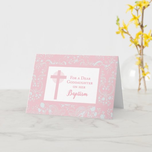 Goddochter Baptism Religieuze Gefeliciteerd Kaart (Gele Bloem)