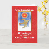 Goddochter bevestiging duif op rood kaart (Gele Bloem)