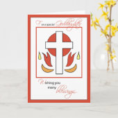 Goddochter Bevestiging Gefeliciteerd Cross Fir Kaart (Gele Bloem)