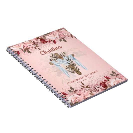 Goddochter BEVESTIGING Rozegoud Bloemen Roze Niet Notitieboek (Rechterzijde)