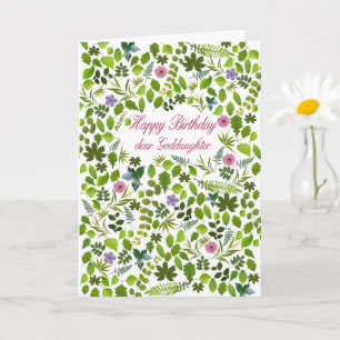 Goddochter Birthday Scattered Leaves Card Kaart