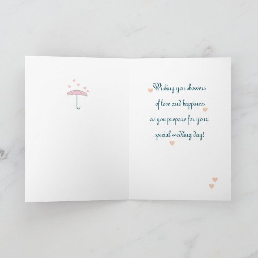 Goddochter, Bruidsmeisjesfeest Roze Paraplu Bedankkaart (Binnen)