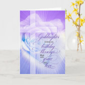 Goddochter Christelijk Birthday Paars Roos Kaart (Gele Bloem)