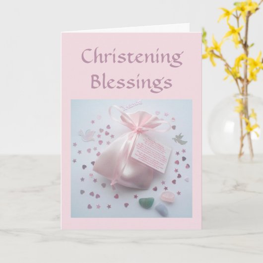 Goddochter Christening Blessings Kaart (Gele Bloem)