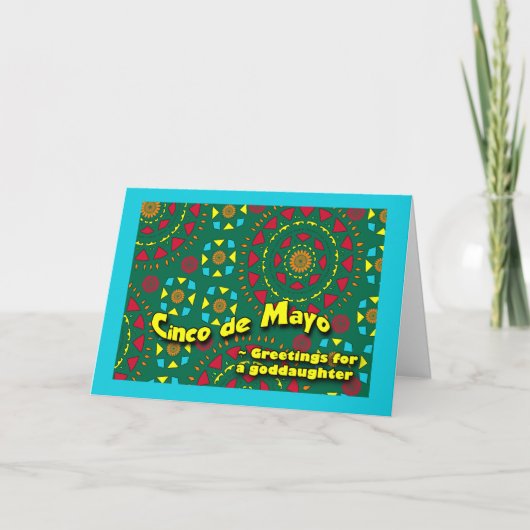 Goddochter Cinco de Mayo Kleurrijk Mozaïek Kaart (Voorkant)