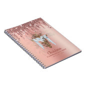 Goddochter CONFIRMATION Rosegold Glitter Cross Notitieboek (Rechterzijde)