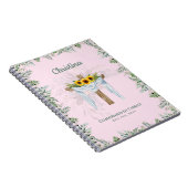 Goddochter CONFIRMATION Roze zonnebloemen Notitieboek (Rechterzijde)