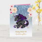 Goddochter Cute Unicorn Birthday IEDER LEEFTIJD Kaart (Gele Bloem)