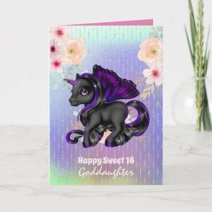 Goddochter Cute Unicorn Birthday IEDER LEEFTIJD Kaart