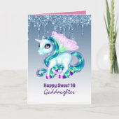 Goddochter Cute Unicorn Birthday IEDER LEEFTIJD Kaart (Voorkant)