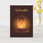 Goddochter denkt aan jou in Camp met Lantern Kaart (Gele Bloem)