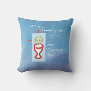 Goddochter, Eerste Heilige Communie, Turquoise Kussen