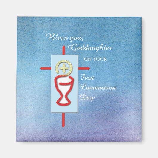 Goddochter, Eerste Heilige Communie, Turquoise Magneet (Voorkant)