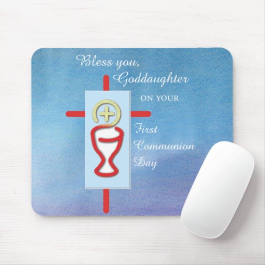 Goddochter, Eerste Heilige Communie, Turquoise Muismat (Met muis)