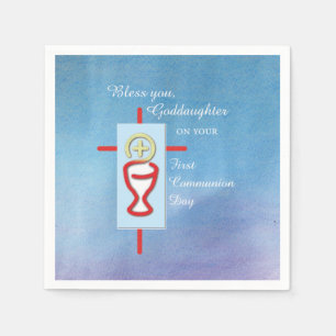 Goddochter, Eerste Heilige Communie, Turquoise Servetten