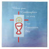 Goddochter, Eerste Heilige Communie, Turquoise Tegeltje (Voorkant)