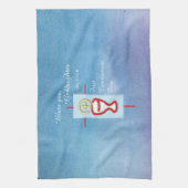 Goddochter, Eerste Heilige Communie, Turquoise Theedoek (Verticaal)