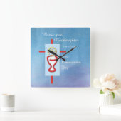 Goddochter, Eerste Heilige Communie, Turquoise Vierkante Klok (Huis)