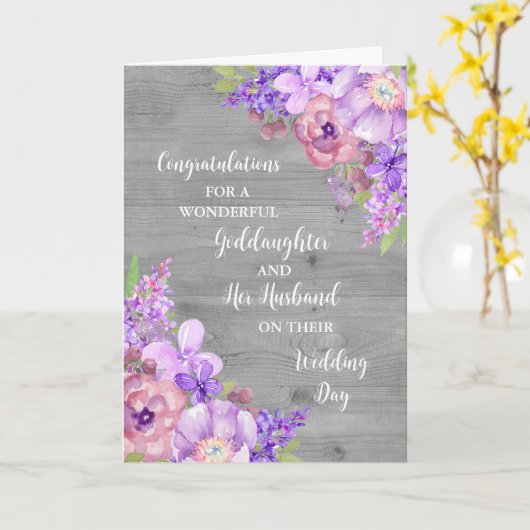 Goddochter en echtgenoot Gefeliciteerd Kaart (Gele Bloem)