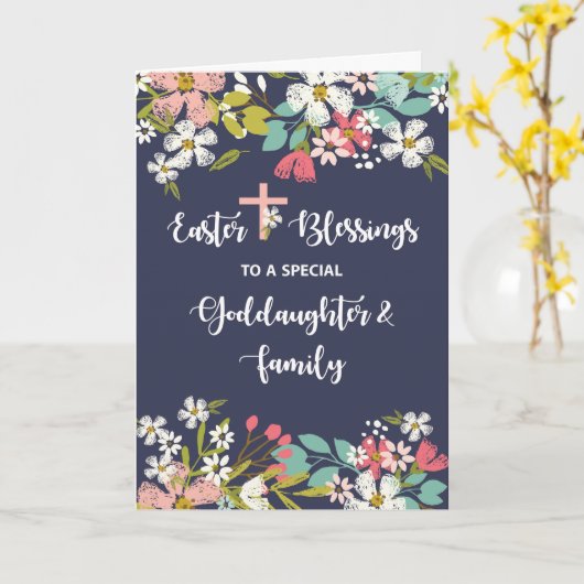 Goddochter en Familie Pasen van Risen Kaart (Gele Bloem)