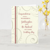 Goddochter en haar man dag gefeliciteerd kaart (Gele Bloem)