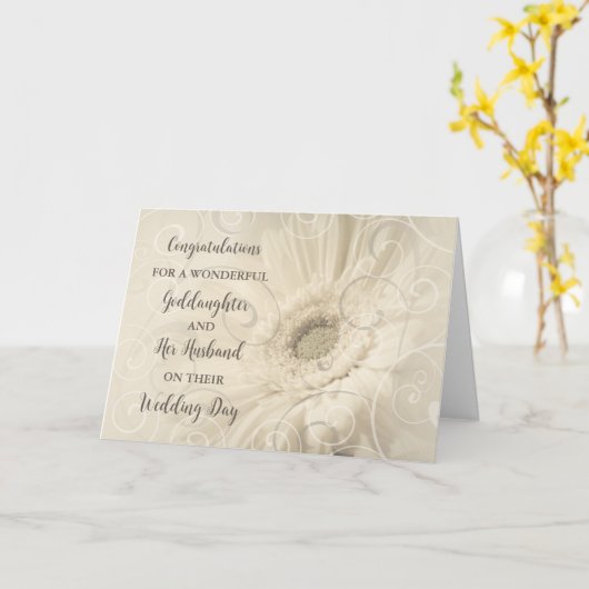 Goddochter en haar man Gefeliciteerd Kaart (Gele Bloem)