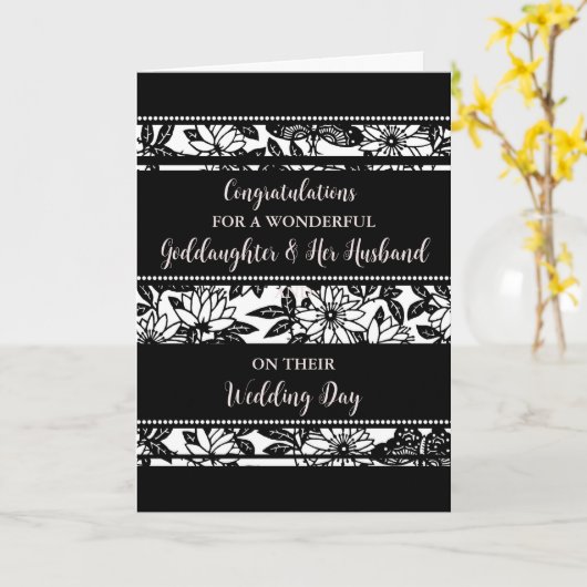 Goddochter en haar man Gefeliciteerd Kaart (Gele Bloem)