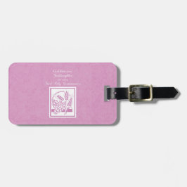 Goddochter First Commune, Roze Bagagelabel