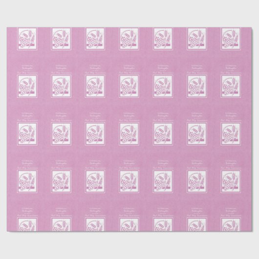 Goddochter First Commune, Roze Cadeaupapier (Vlak)