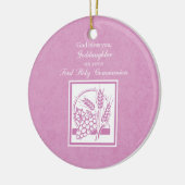 Goddochter First Commune, Roze Keramisch Ornament (Links)