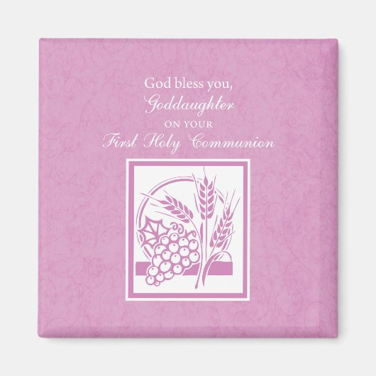 Goddochter First Commune, Roze Magneet (Voorkant)