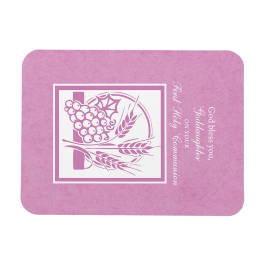 Goddochter First Commune, Roze Magneet (Horizontaal)