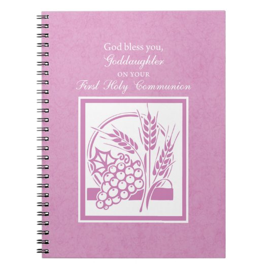 Goddochter First Commune, Roze Notitieboek (Voorkant)