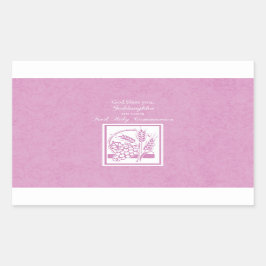 Goddochter First Commune, Roze Rechthoekige Sticker