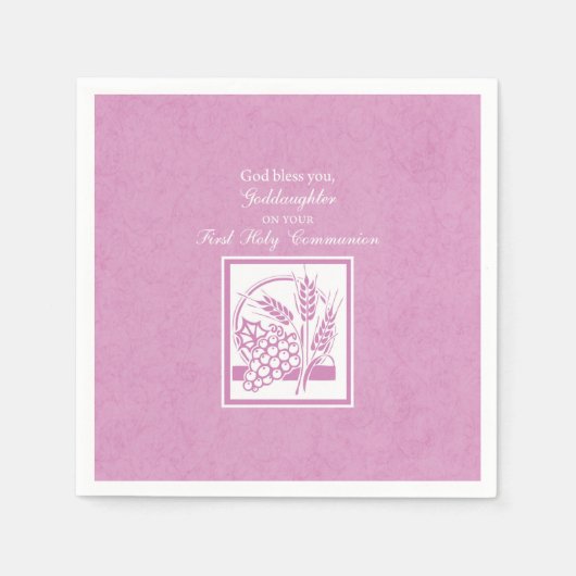 Goddochter First Commune, Roze Servetten (Voorkant)