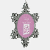 Goddochter First Commune, Roze Tin Sneeuwvlok Ornament (Links)