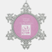 Goddochter First Commune, Roze Tin Sneeuwvlok Ornament (Voorkant)