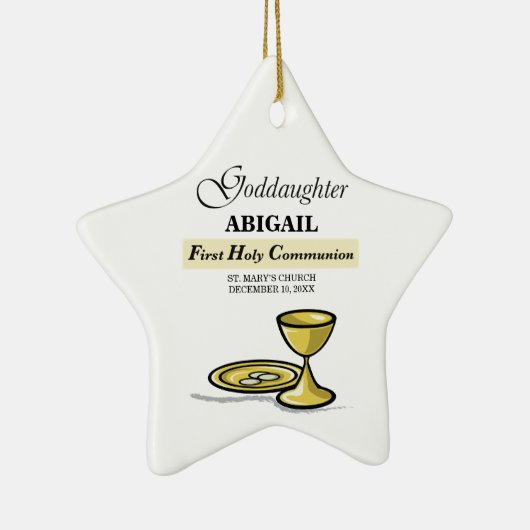 , Goddochter First Communion Chalice Keramisch Ornament (Rechts)