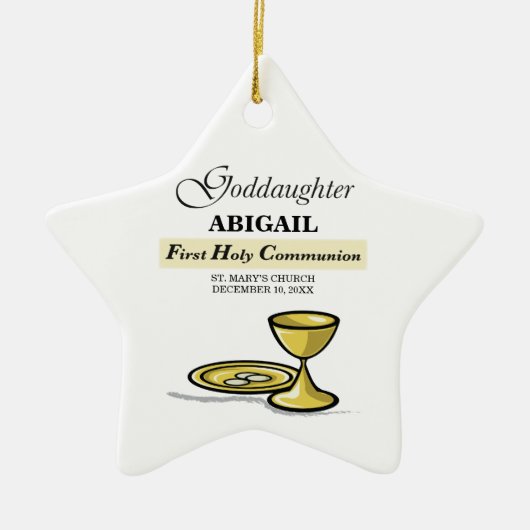 , Goddochter First Communion Chalice Keramisch Ornament (Voorkant)
