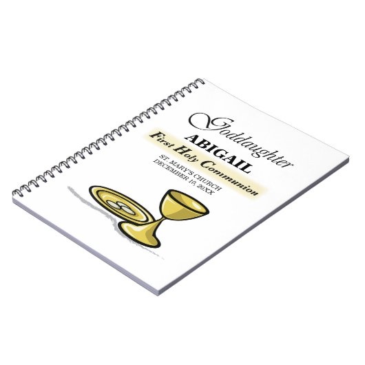 , Goddochter First Communion Chalice Notitieboek (Linkerzijde)
