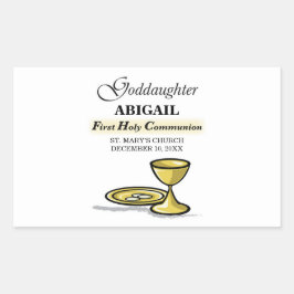 , Goddochter First Communion Chalice Rechthoekige Sticker