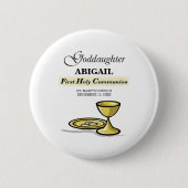 , Goddochter First Communion Chalice Ronde Button 5,7 Cm (Voorkant)
