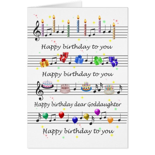 Goddochter Funny Happy Birthday Song Sheet Music (Voorkant)