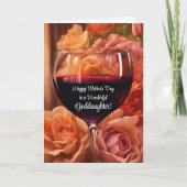 Goddochter Gelukkige Moederdag met Rode Wijn Kaart (Voorkant)