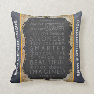 Goddochter Gift Motivatie Words Personalized Kussen