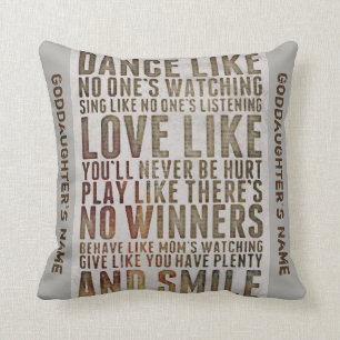 Goddochter Gift Motivatie Words Personalized Kussen